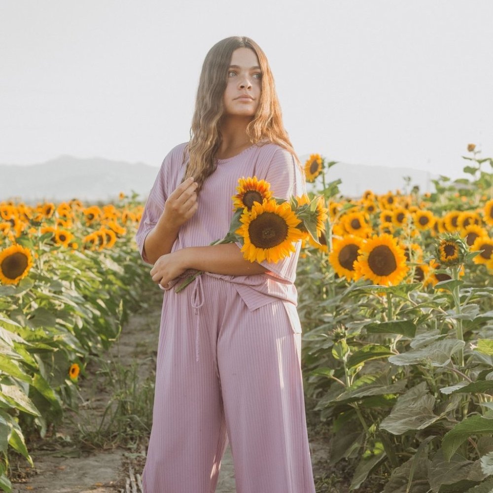 Piper & Scoot Ribbed Set in Violet